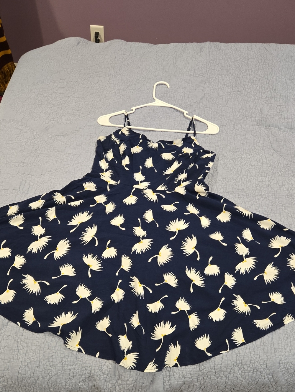 Old Navy Navy Blue Dress With Floral Print